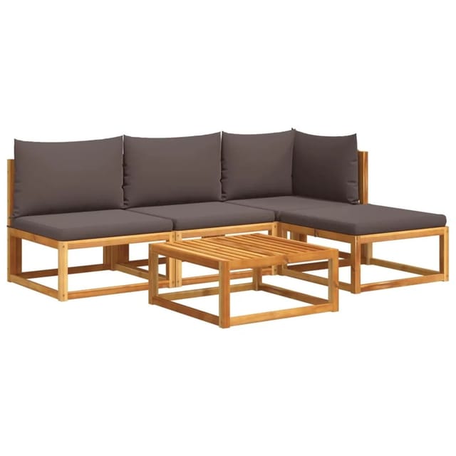 5-tlg. Garten-sofagarnitur Mit Kissen Massivholz Akazie - Vidaxl