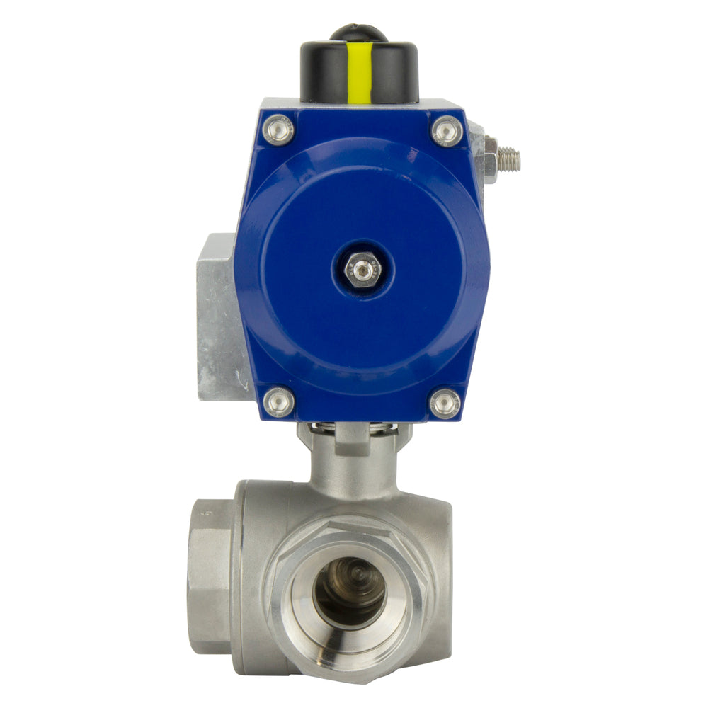 G2-1/2'' 3-Wege L-Port Pneumatischer Kugelhahn Doppelt Wirkend - BL3SA Bild 3