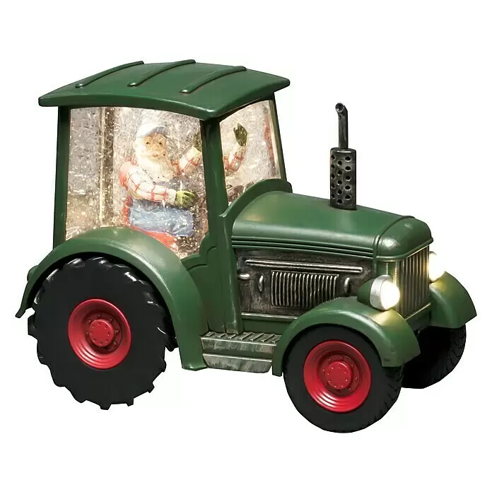 Konstsmide LED-Weihnachtsdekoleuchte Weihnachtsmann mit Traktor (24 x 13,5 x 17 cm, Grün, Batteriebetrieben, LED)