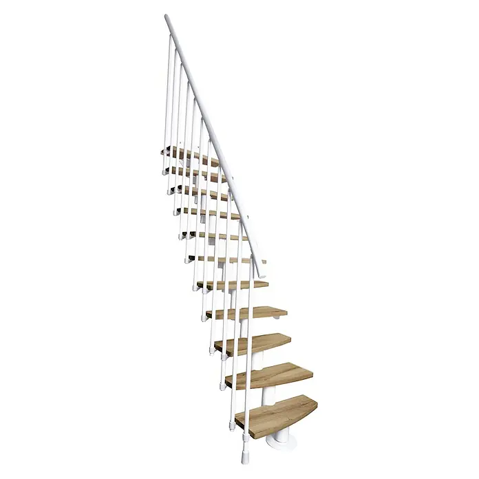 Atrium Raumspartreppe Mini Plus Vertical (Farbton Metall: RAL 9003, Breite: 60 cm, Eiche, Geschosshöhe: 222 cm - 300 cm)