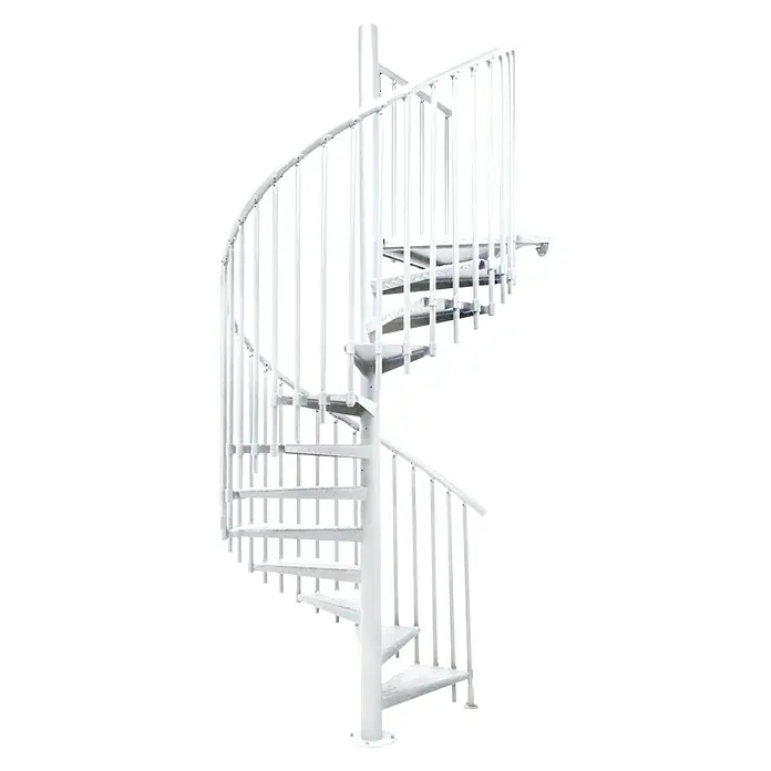 Atrium Spindeltreppe Heavy Metal Vertical (Farbton Metall: RAL 9003, Durchmesser: 169 cm, Riffelblech, Geschosshöhe: 280 cm - 300 cm)