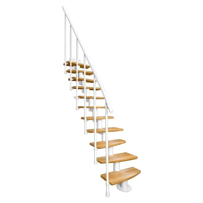 Atrium Raumspartreppe Mini Plus (Farbton Metall: RAL 9003, Breite: 60 cm, Buche, Geschosshöhe: 222 cm - 300 cm)