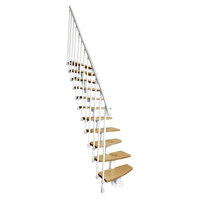 Atrium Raumspartreppe Mini Plus Vertical (Farbton Metall: RAL 9003, Breite: 60 cm, Buche, Geschosshöhe: 222 cm - 300 cm)