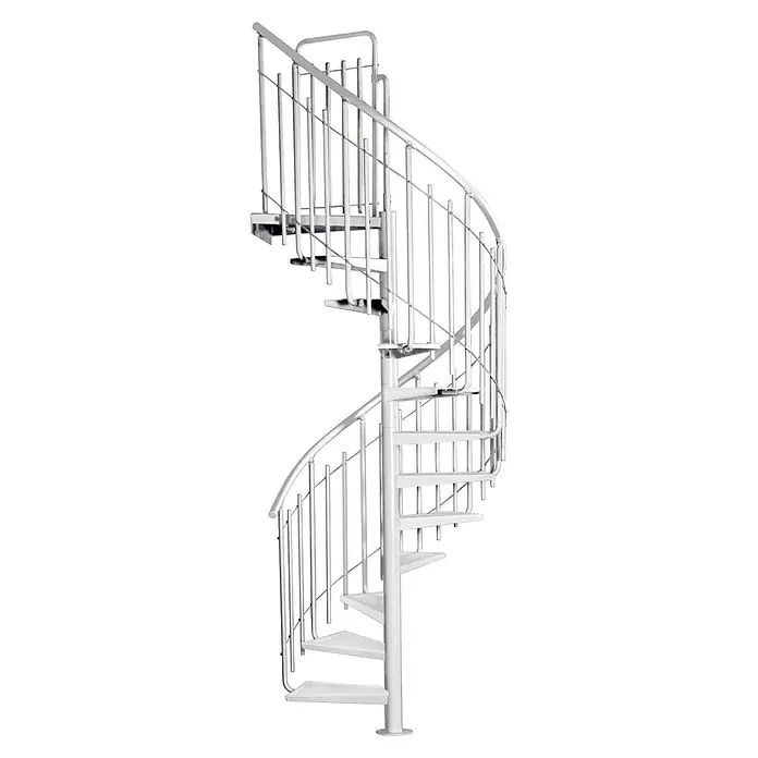 Atrium Spindeltreppe Solo Vertical (Farbton Metall: RAL 9003, Durchmesser: 120 cm, Stahl, Geschosshöhe: 264 cm - 286 cm)