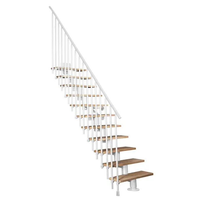 Atrium Mittelholmtreppe Dixi Vertical (Farbton Metall: RAL 9003, Breite: 80 cm, Buche, Gerade, Geschosshöhe: 222 cm - 300 cm)
