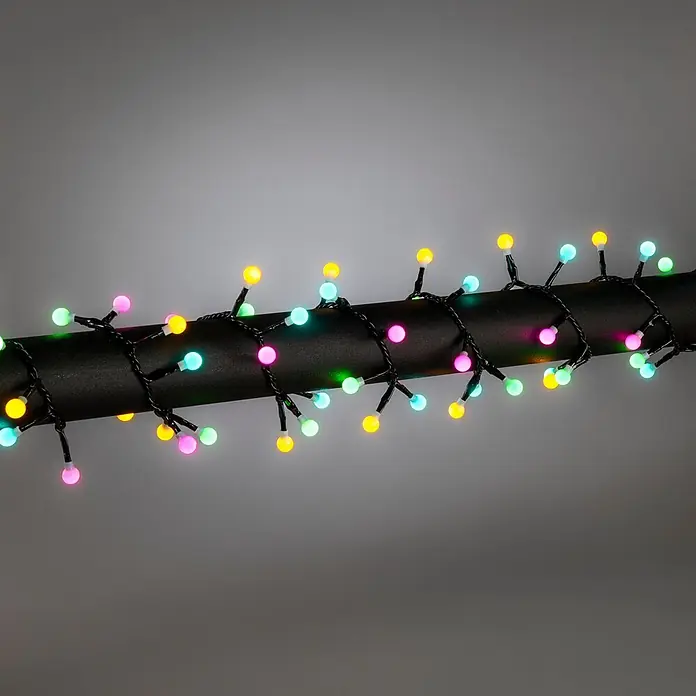 Konstsmide LED-Clusterlichterkette Globe Pastell (Außen, Länge: 4,38 m, 200 Stk., Netzbetrieben)