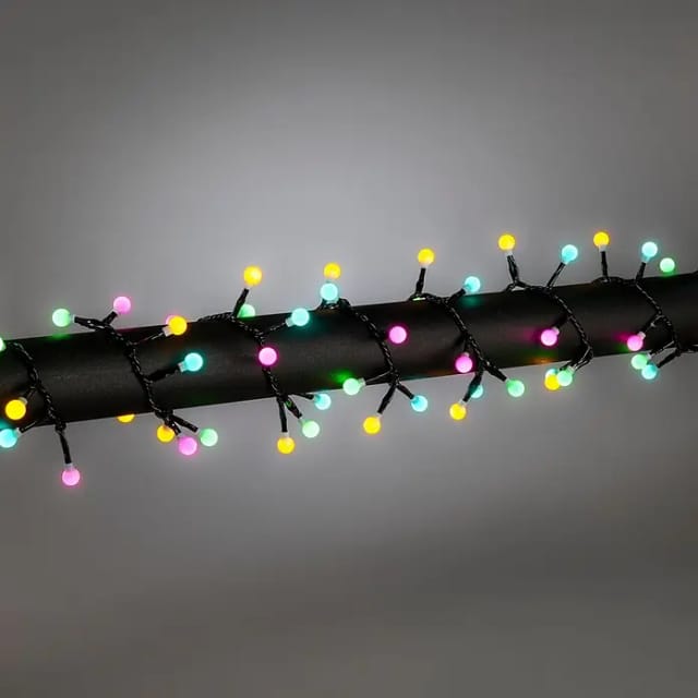 Konstsmide LED-Clusterlichterkette Globe Pastell (Außen, Länge: 4,38 m, 200 Stk., Netzbetrieben)