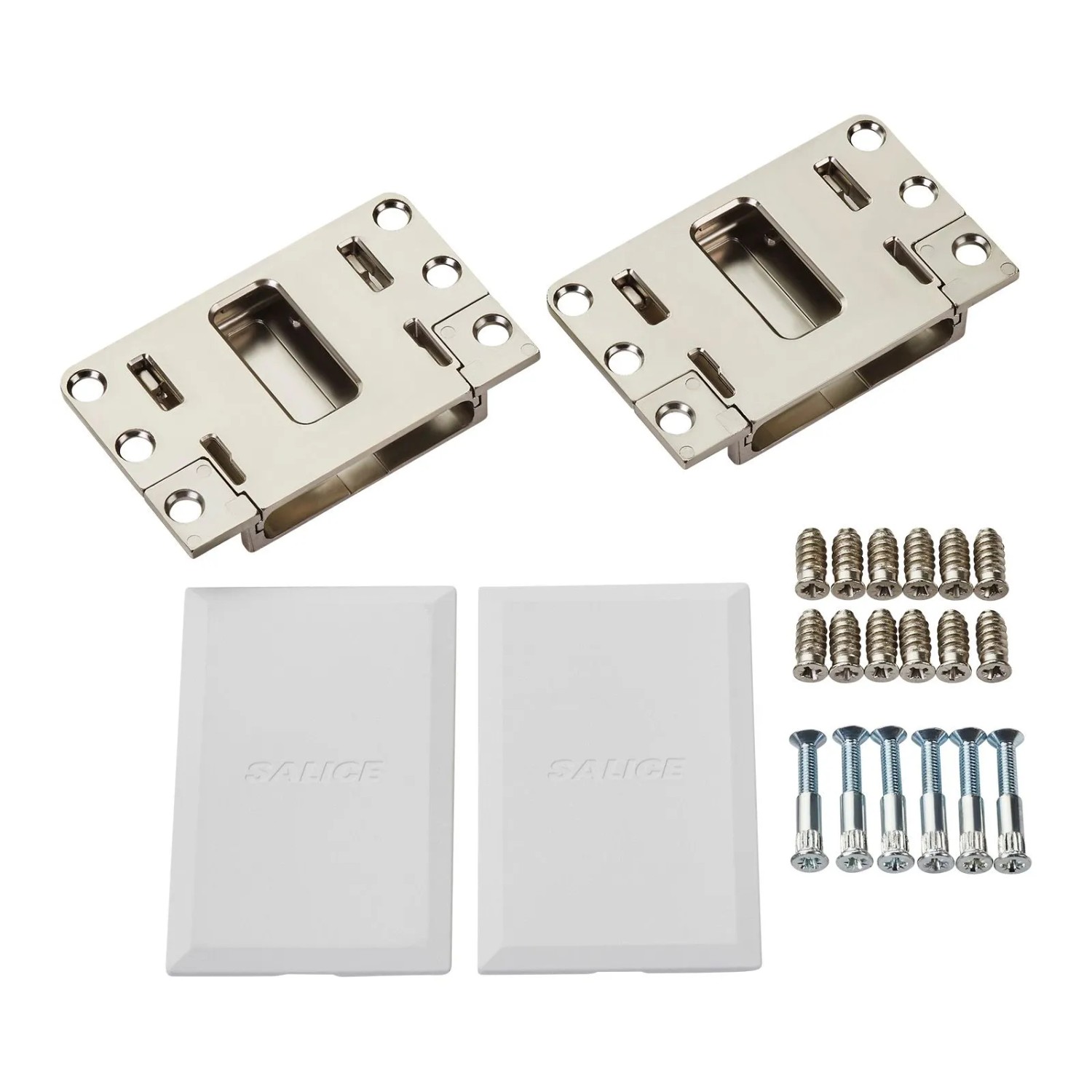 SALICE 1 Paar Conecta Aufnahmetaschen 134937 Nickel Matt für Seitenstärke Mindestens 25 mm