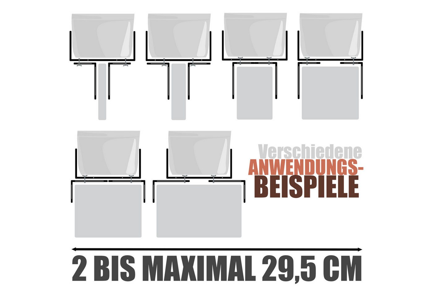 BigDean 8 Stück Blumenkastenhalter Anthrazit Standard H-Form Kasten Halter Balkonkastenhalter Bild 4