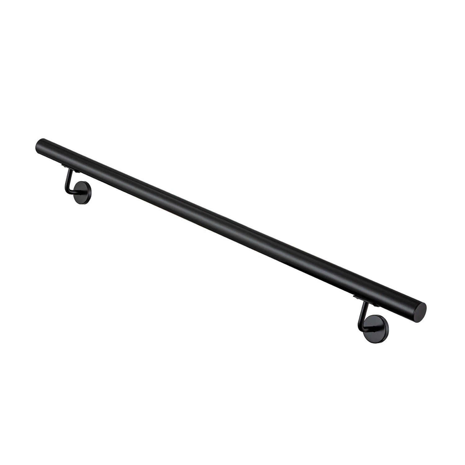 Duschparadies Handlauf Komplettset Edelstahl 304 150 cm Matt Schwarz inkl. Halterungen