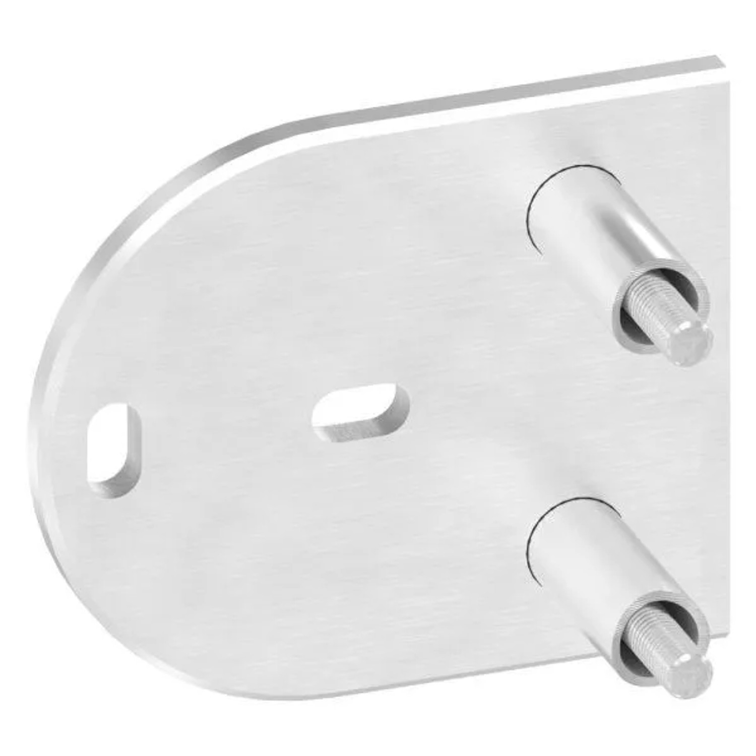 FeNau Endhalterung Edelstahl V2A Für Rohr Ø 42,4 mm Platte 120x100x6 mm Geschliffen Korn 240