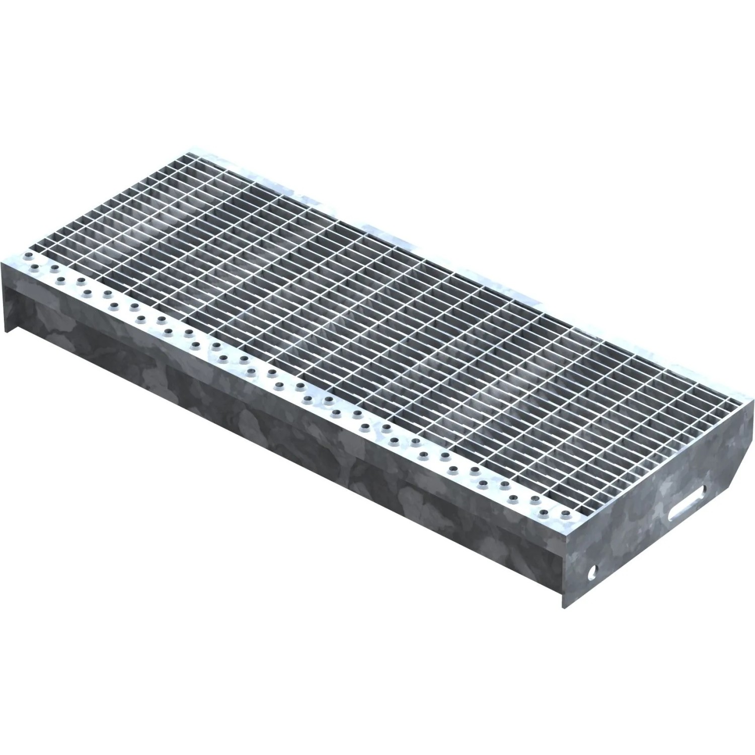 FeNau Gitterroststufe Treppenstufe Maße 600x240 mm 30/10 mm S235JR St37-2 Im Vollbad Feuerverzinkt