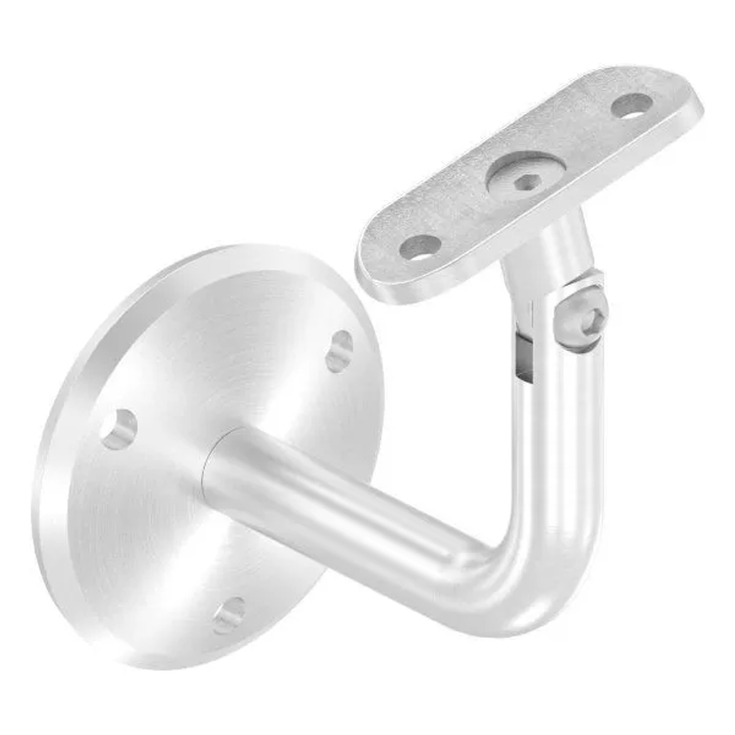FeNau Handlaufhalter V2A Rohr 42,4mm Ronde 68x5mm Wandabstand 84mm Gelenk