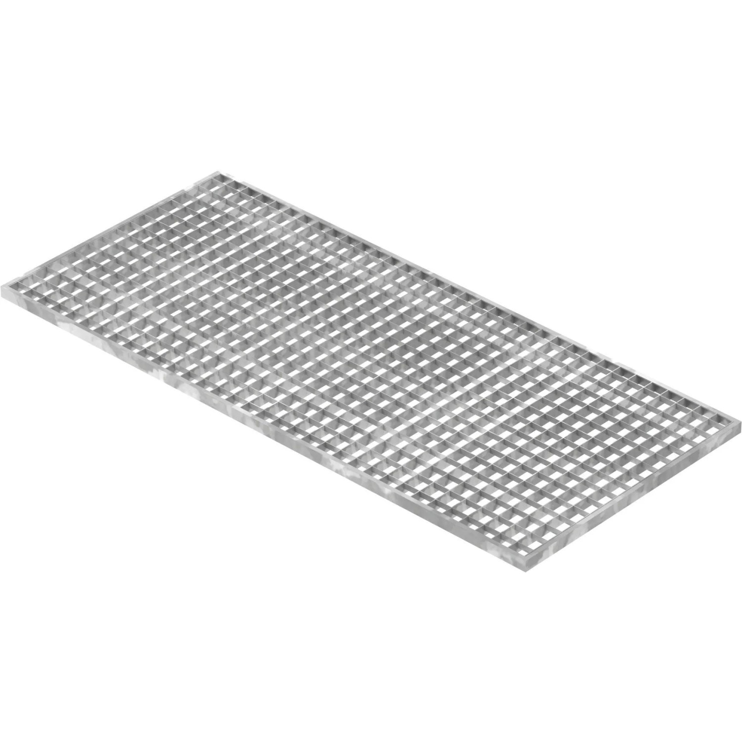 FeNau Lichtschachtrost Baunormrost Maße 490x1090x20 mm 30/30 mm Aus S235JR St37-2 Im Vollbad Feuerverzinkt