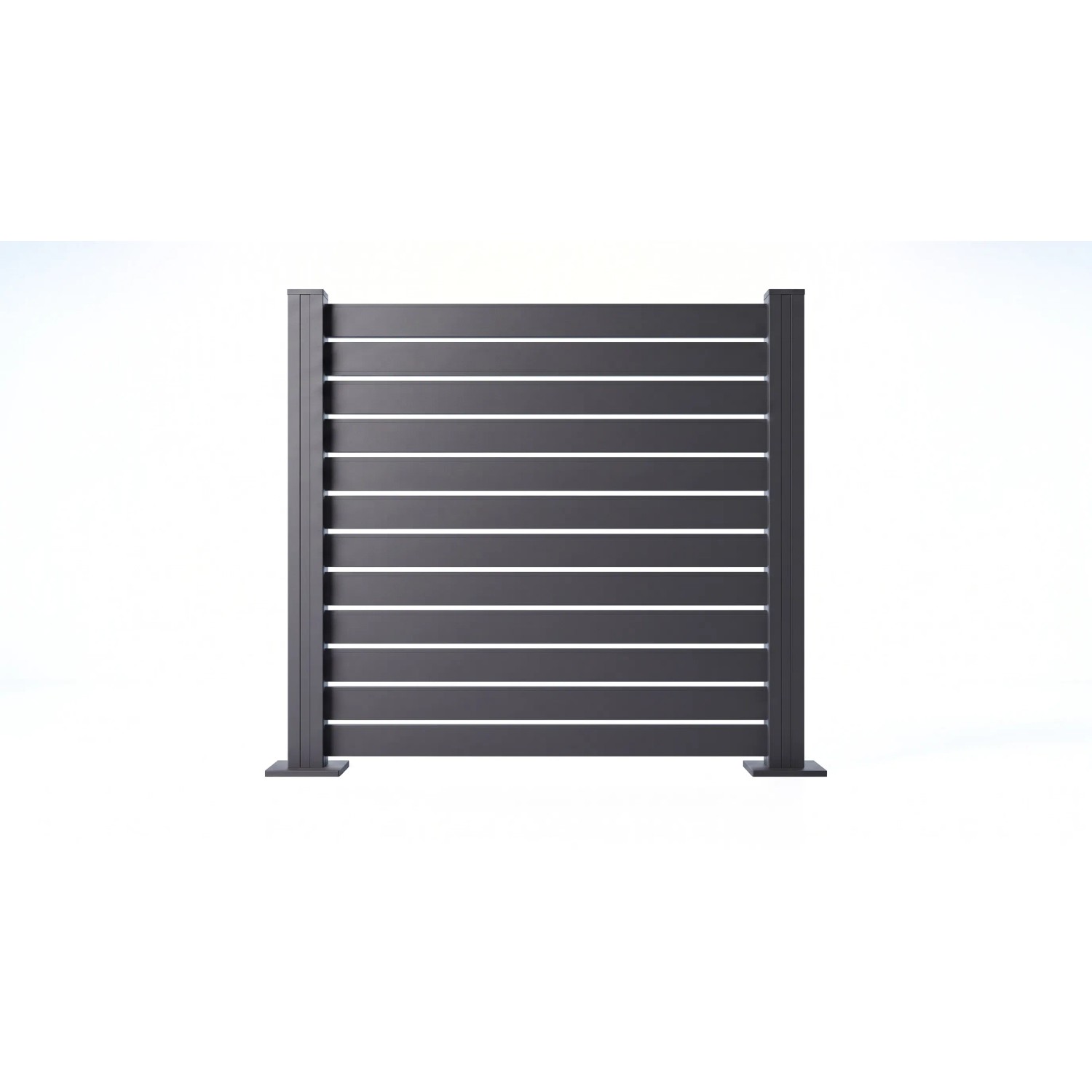 GEWA Aluminium Zaun Zaunfeld Sichtschutz H1900 x B1830 mm Anthrazit mit 100 mm Paneelen und 20 mm Paneelenspalt