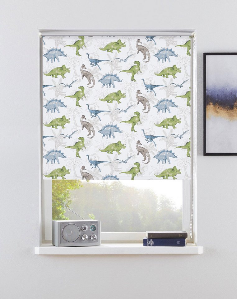 Rollo DINO, ohne Bohren, verdunkelnd, DIno-Motiv, freihängend, OTTO home, verdunkelnd, ohne Bohren, freihängend, Klemmfix, Fixmaß, Klemmfix, DINO, Kinderrollo, für Fenster -NEUHEIT! Bild 5