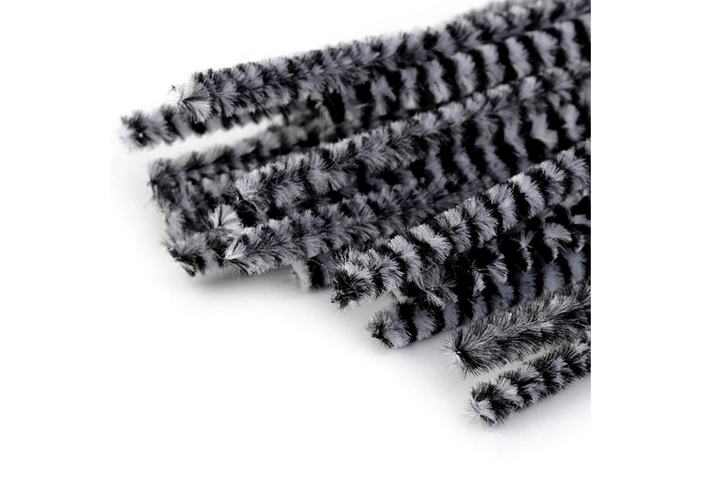 maDDma Basteldraht 20 Pfeifenreiniger Pfeifenputzer 6mm x 30cm, schwarz-weiß