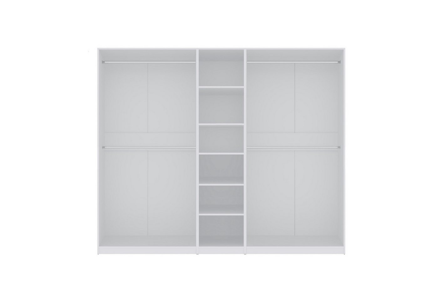 Marmex Möbel Garderobenschrank TRES SET Y/B offener Schrank mit Kleiderstangen und Stauraum weiß (3-St) Modulschränke, begehbarer Kleiderschrank