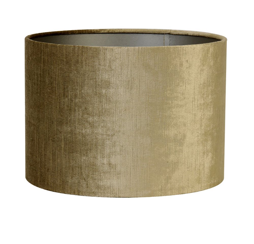Dirk Davids Leuchten GmbH Lampenschirm Lampenschirm Zylinder in Velours Gold Bronze Seidenglanz 30-30-21cm, Angenehmes warmes Licht Bild 3