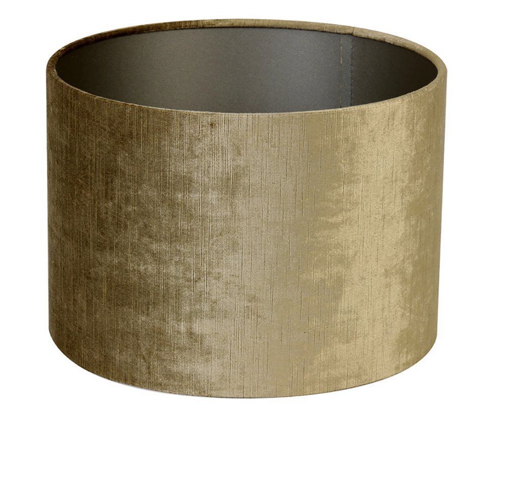 Dirk Davids Leuchten GmbH Lampenschirm Lampenschirm Zylinder in Velours Gold Bronze Seidenglanz 30-30-21cm, Angenehmes warmes Licht Bild 4