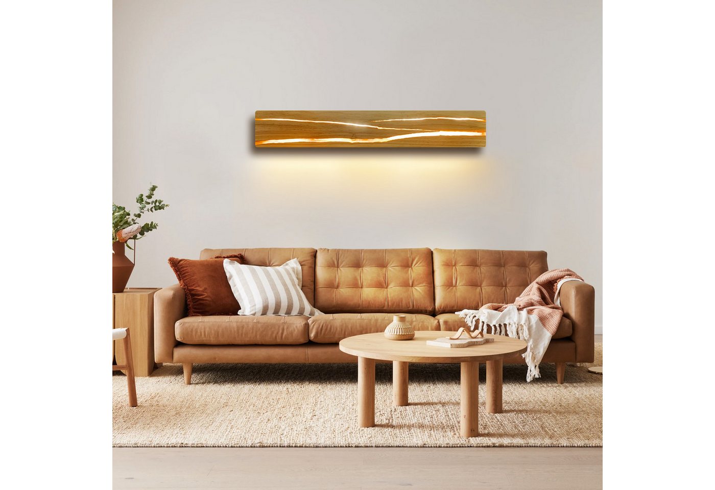 ZMH LED Wandleuchte innen Holz Modern Wandlampe 8W/16W Treppenhaus Wohnzimmer, LED fest integriert, warmweiß, Holz,wandleuchte vintage für Küche Esszimmer,Warmweiß