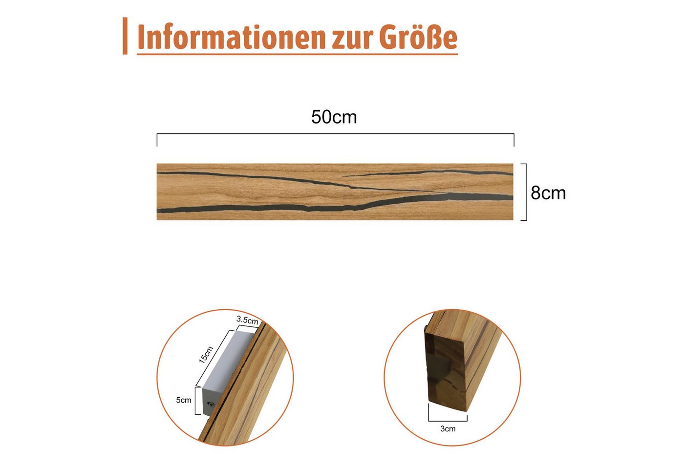 ZMH LED Wandleuchte innen Holz Modern Wandlampe 8W/16W Treppenhaus Wohnzimmer, LED fest integriert, warmweiß, Holz,wandleuchte vintage für Küche Esszimmer,Warmweiß Bild 2