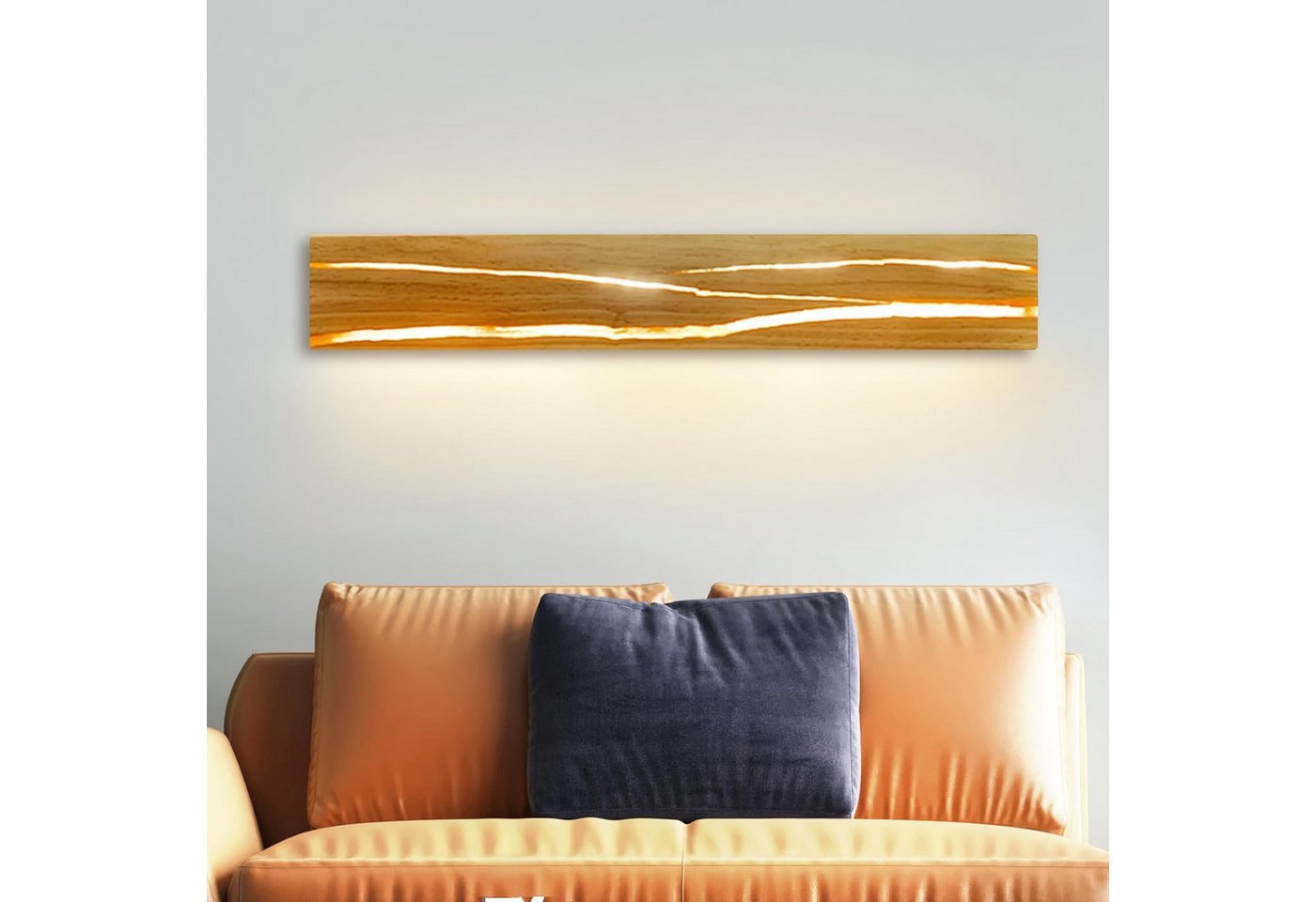 ZMH LED Wandleuchte innen Holz Modern Wandlampe 8W/16W Treppenhaus Wohnzimmer, LED fest integriert, warmweiß, Holz,wandleuchte vintage für Küche Esszimmer,Warmweiß Bild 4