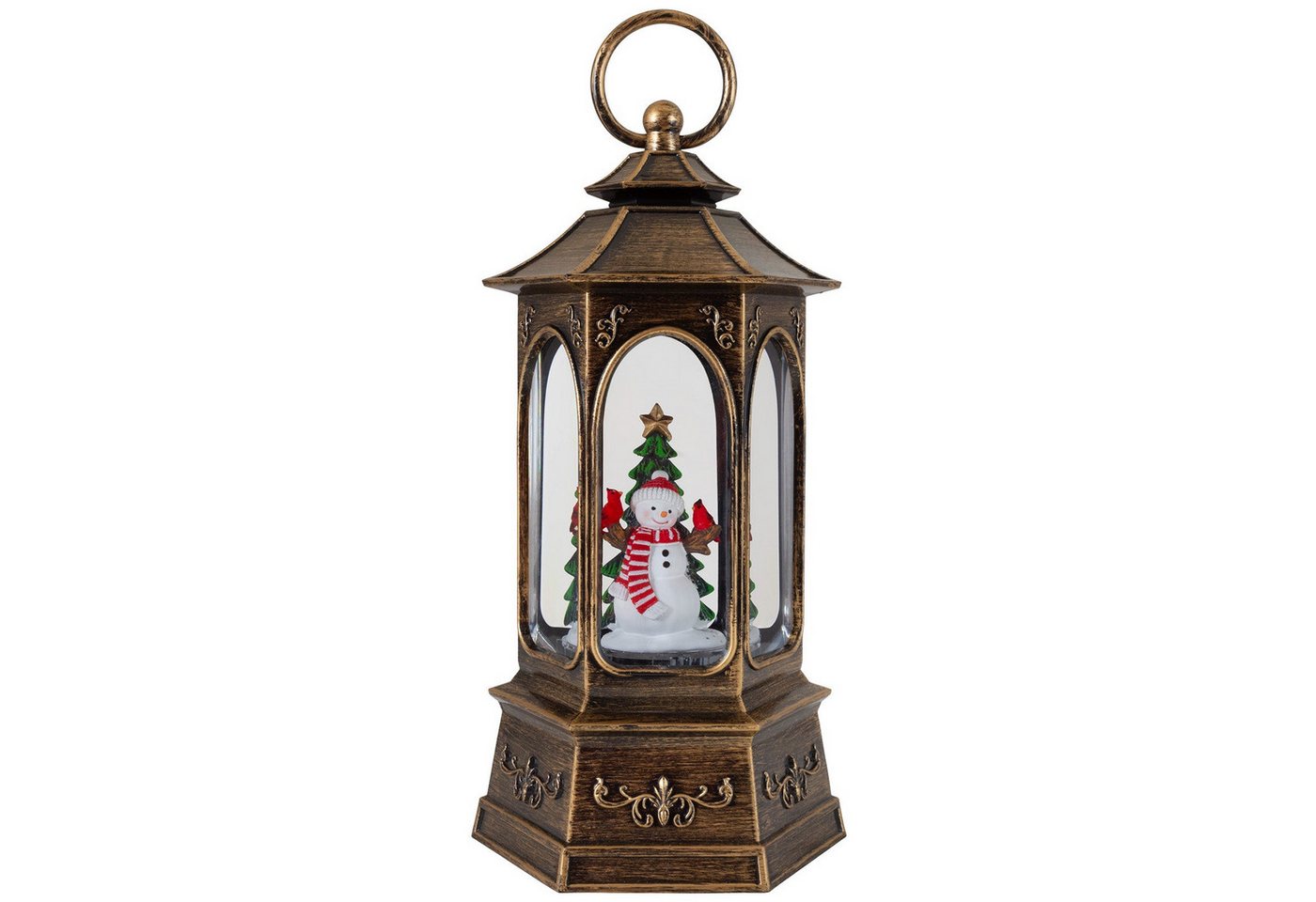 Christmas Paradise LED Laterne Schneelaterne 26 cm, Weihnachtsdeko, zuschaltbare Weihnachtsmusik, LED, warmweiß, schneit im Inneren, bronze Bild 2