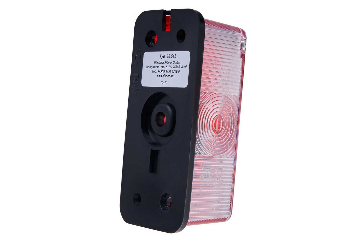 Diedrich Filmer GmbH Anhänger-Rückleuchte Begrenzungsleuchte 12V Umrissleuchte Rot/Weiß, Positionsleuchte für Anhänger Trailer Wohnwagen Wohnmobil Nutzfahrzeug Bild 4