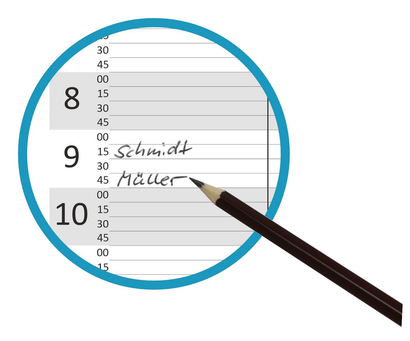 Anschütz Terminkalender Praxisplaner 2027 mit 15-Minuten Taktung - 1 Woche auf 2 Seiten