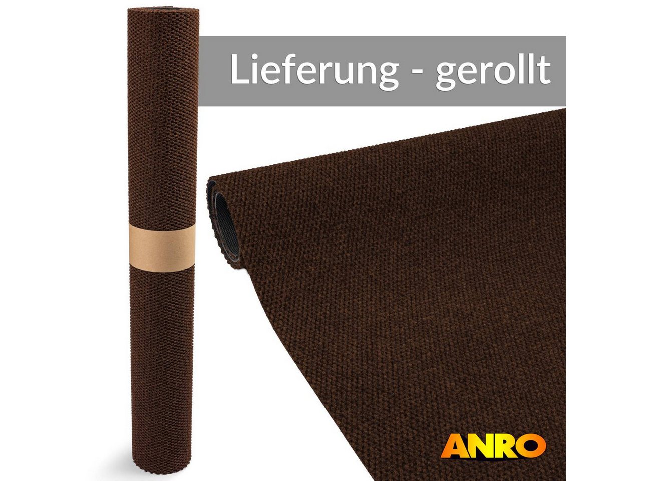 ANRO Läufer BOB 8mm Flurläufer Ananas Teppichläufer rutschfest Sauberlaufmatte, eckig, Höhe: 8 mm, Pflegeleicht robust 100x120cm Industrie Braun Bild 2