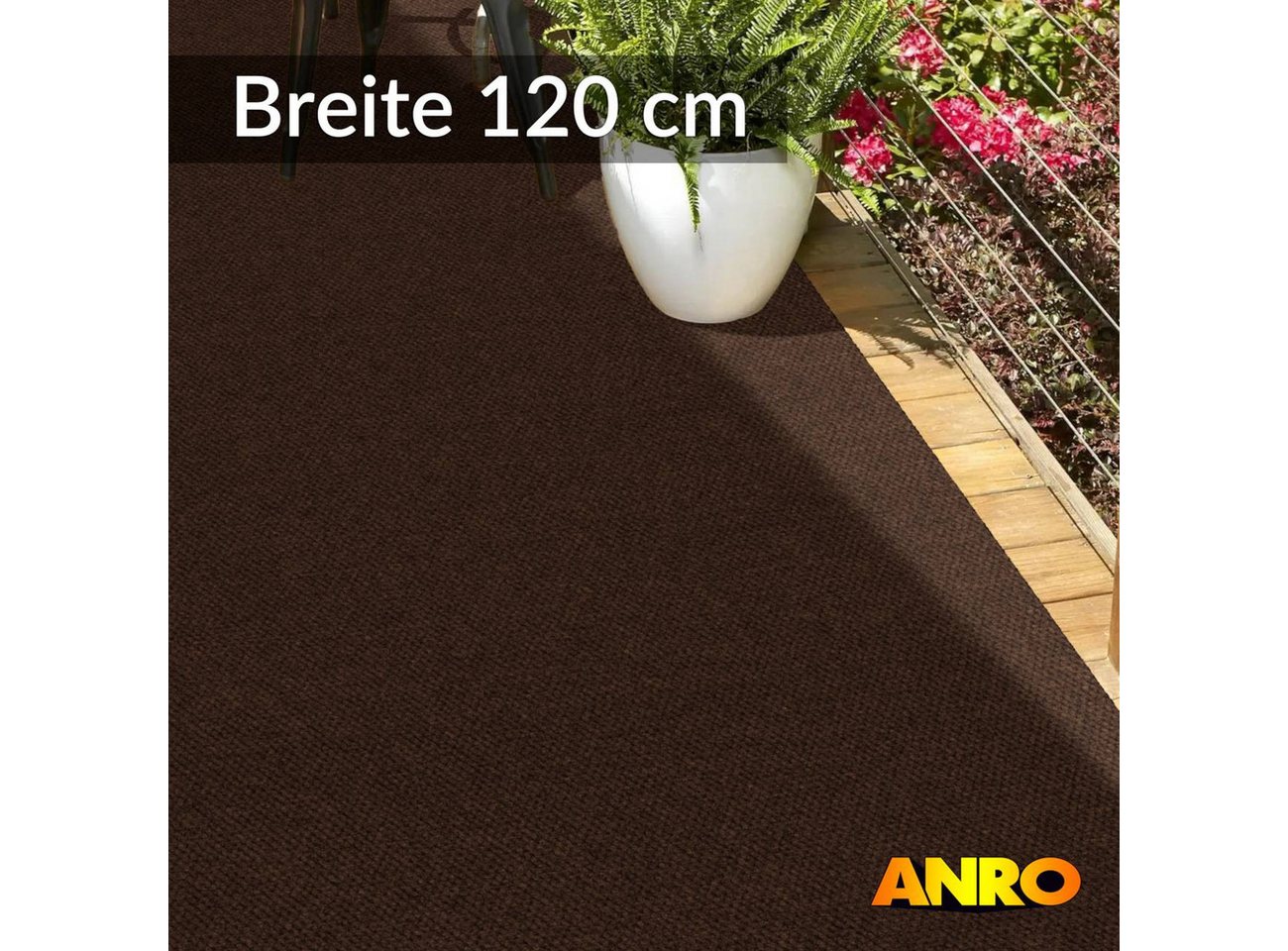 ANRO Läufer BOB 8mm Flurläufer Ananas Teppichläufer rutschfest Sauberlaufmatte, eckig, Höhe: 8 mm, Pflegeleicht robust 100x120cm Industrie Braun Bild 3