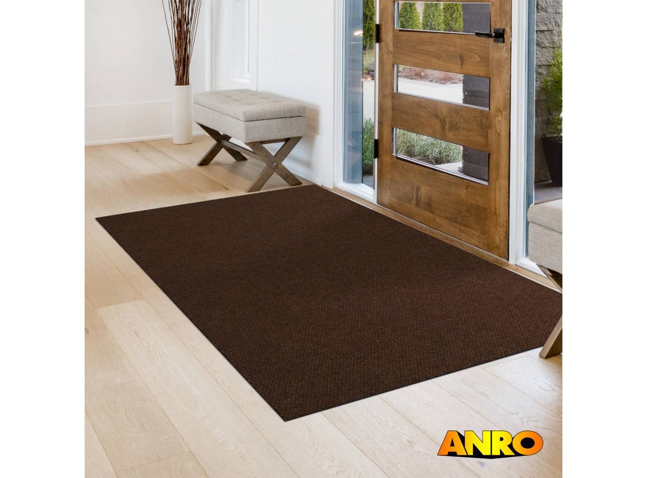 ANRO Läufer BOB 8mm Flurläufer Ananas Teppichläufer rutschfest Sauberlaufmatte, eckig, Höhe: 8 mm, Pflegeleicht robust 100x120cm Industrie Braun Bild 4