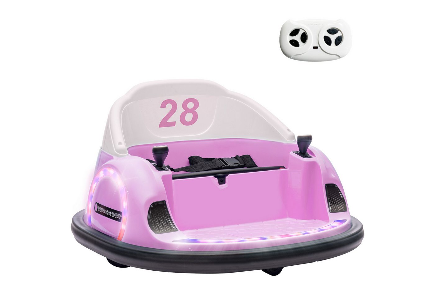 AIYAPLAY Elektro-Kinderauto 12V Autoscooter, Elektro Bumper, mit Fernbedienung, Musik Lichter, Belastbarkeit 25 kg, (1-tlg), 2 km,h, für 1,5-5 Jahre Kinder, Rosa Bild 3