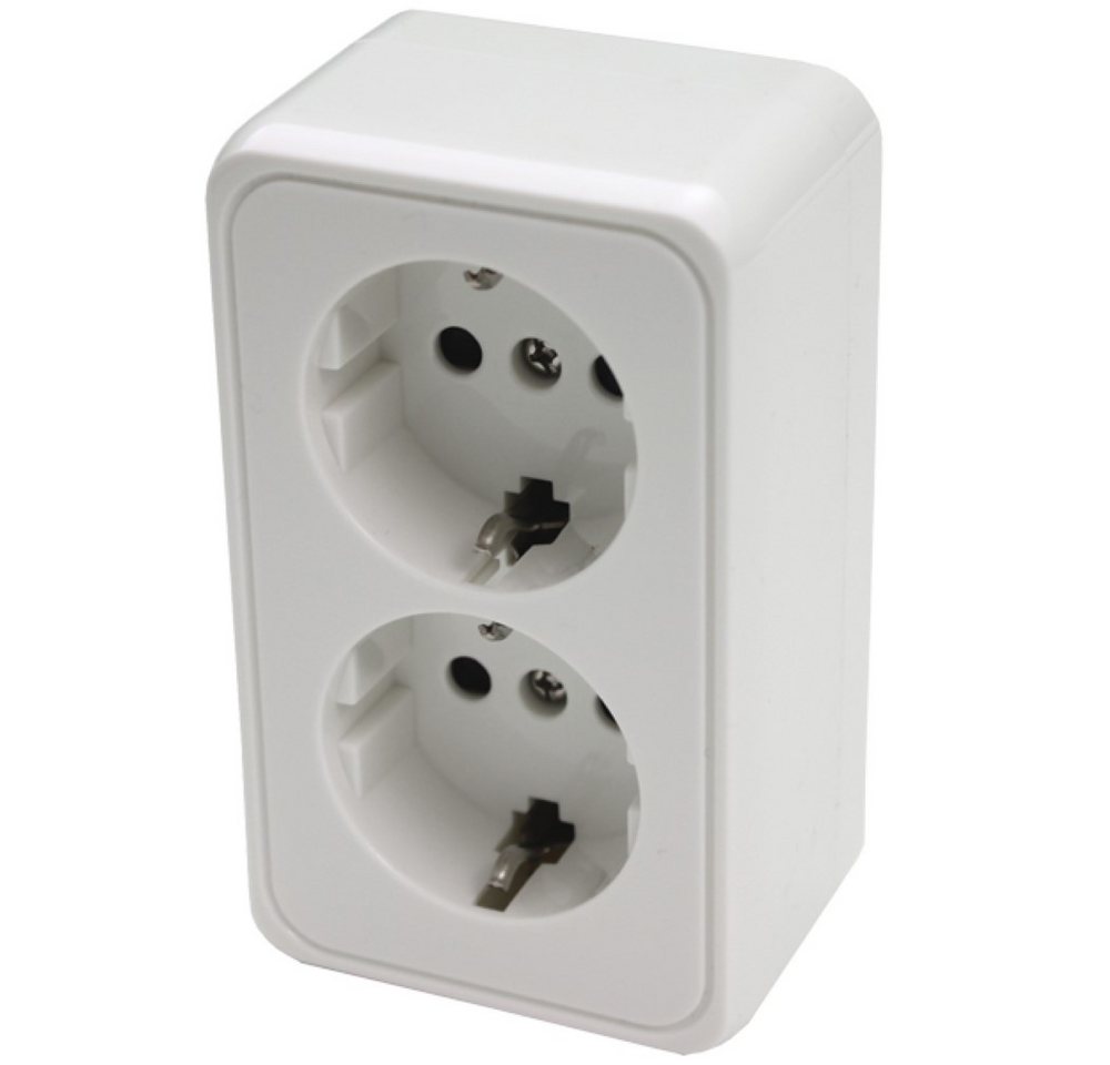 HABA B.V. Aufputz-Steckdose Aufputz Schuko Steckdose 220V - 230V weiß doppel