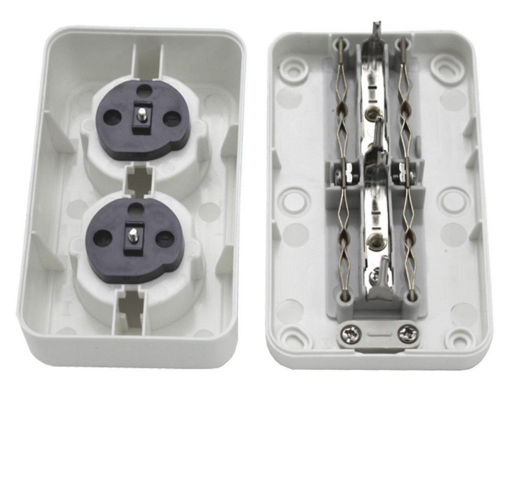 HABA B.V. Aufputz-Steckdose Aufputz Schuko Steckdose 220V - 230V weiß doppel Bild 2