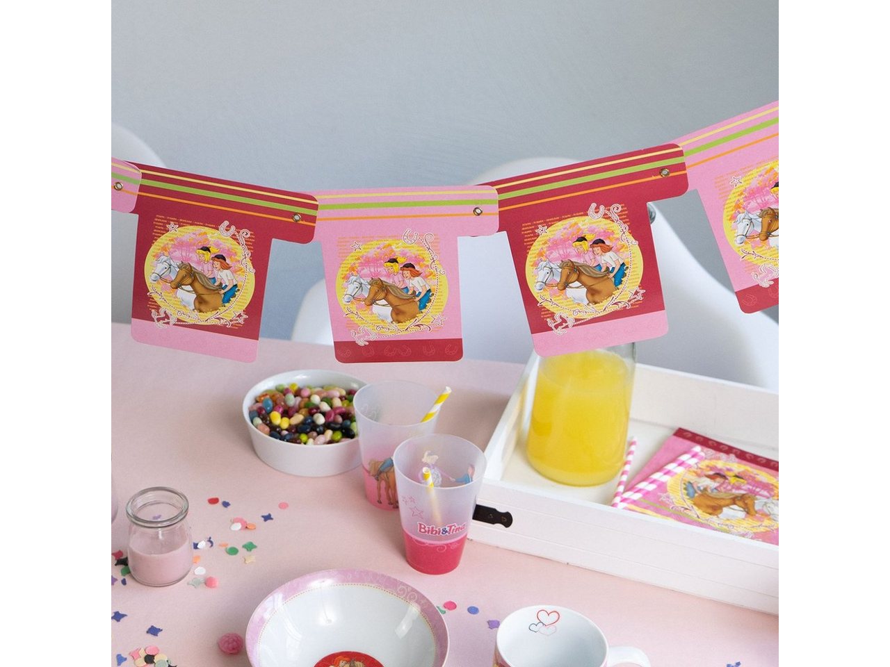 Geda Labels GmbH Girlande Bibi & Tina, Pink, 220cm, 2,20 m lang Bild 2