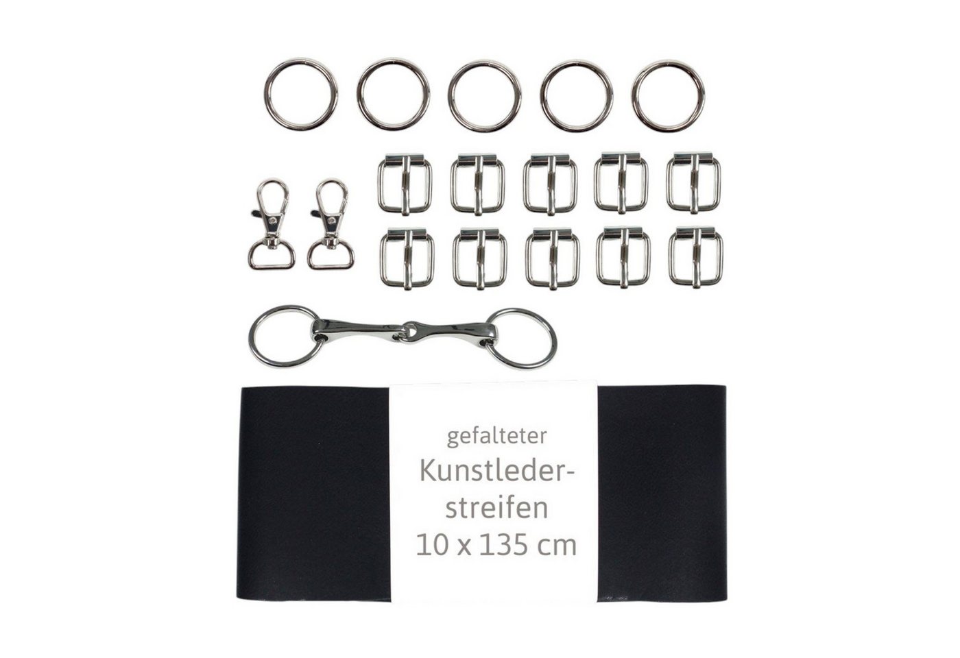 kullaloo Kreativset Hobby Horse Trense Material-Set mit Kunstlederstreifen