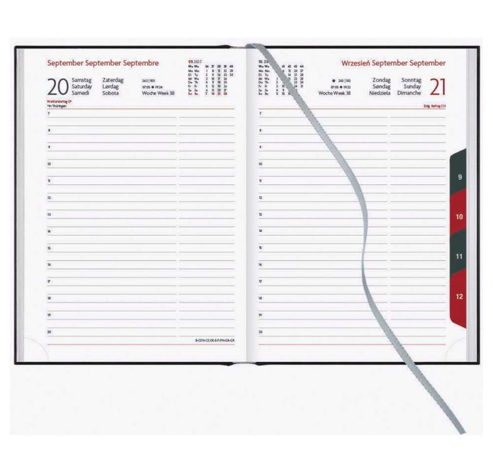 Lediberg Buchkalender 864 Tagesplaner 2027 dkl.-blau A5 m. Monatsregister (1-tlg) Bild 2
