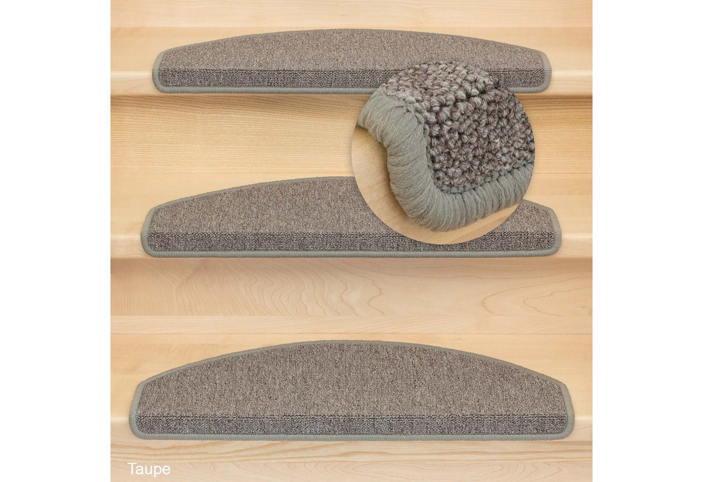 Metzker® Stufenmatte Stufenmatten Rambo New Halbrund Einzeln und SparSet´s, halbrund, Höhe: 5 mm, 16 Stück im Set - Taupe Bild 2