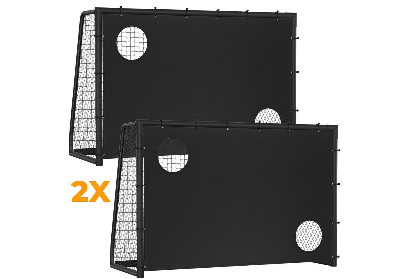 Clanmacy Fußballtor 2er Kinder Fußballtor mit Torwand 300x200x120cm für Garten & Indoor (2 St) Bild 4