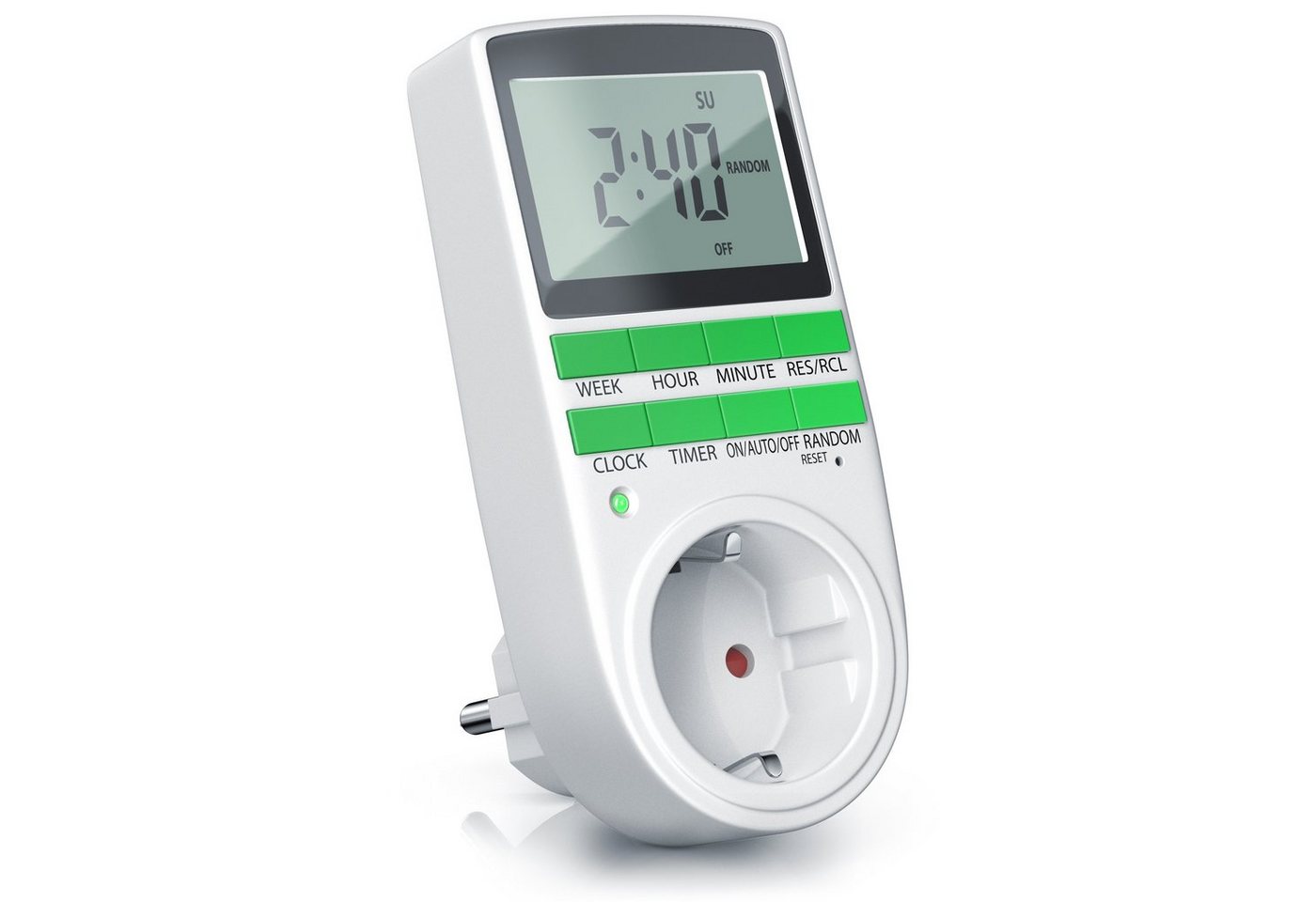 BEARWARE Zeitschaltuhr programmierbar, LCD Display, Steckdosen Timer, max. 3680W, digital, 1-St., 10 Programme, Back-Up Batterie, Zufallsschaltung, Berührungsschutz Bild 3