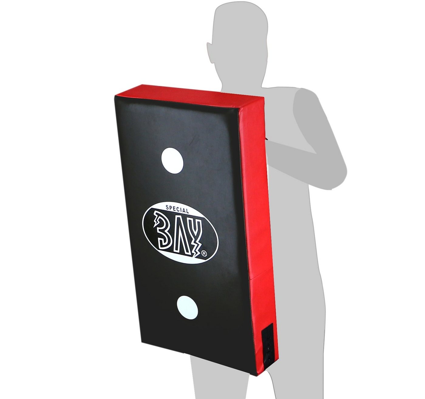 BAY-Sports Schlagpolster 3-pointer Kickshield 75cm Schlagkissen groß XL Bodyshield Kickboxen, XXL Gösse, 3 Zielpunkte, Kunstleder, Schockabsorbierend Bild 3