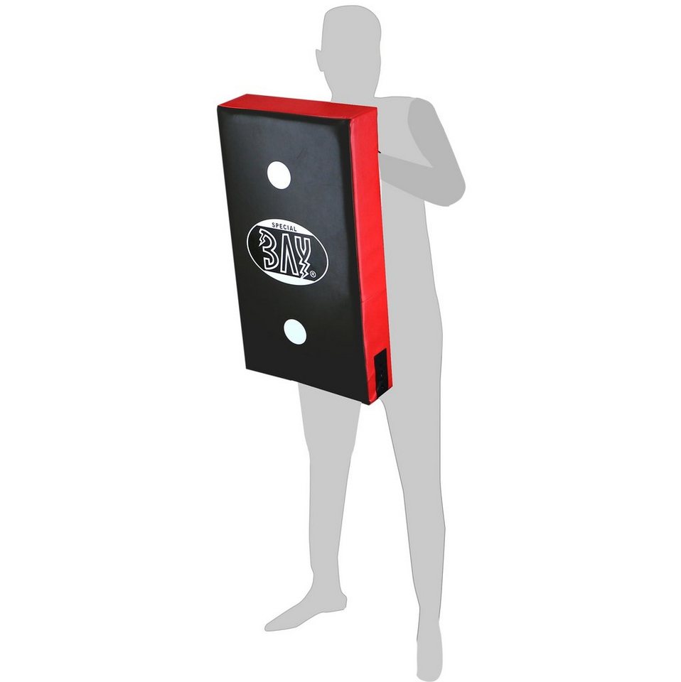 BAY-Sports Schlagpolster 3-pointer Kickshield 75cm Schlagkissen groß XL Bodyshield Kickboxen, XXL Gösse, 3 Zielpunkte, Kunstleder, Schockabsorbierend Bild 4