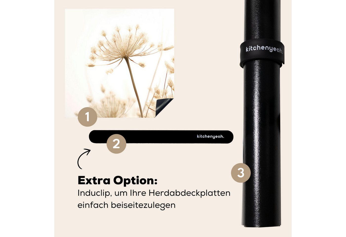 MuchoWow Herd-Abdeckplatte Blumen - Weiß - Sonnenlicht, Vinyl, (1 tlg), Cerankochfeld Abdeckung, Herd Abdeckplatten Vinyl, 58x59 cm Bild 5