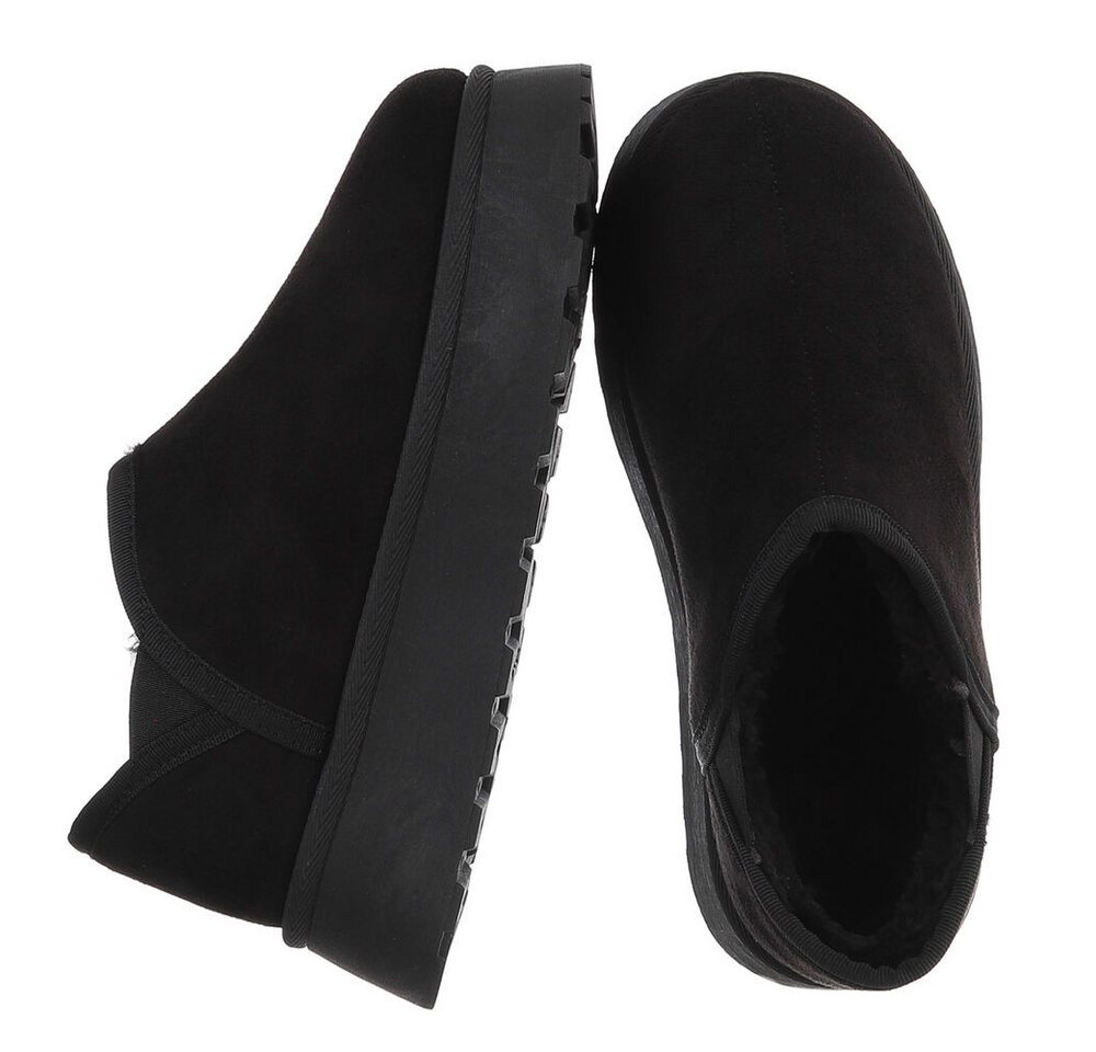 Ital-Design Damen Slip-on Plateau Schuh mit Profilsohle Snowboots (92214523) Flach Stiefeletten in Schwarz Bild 3