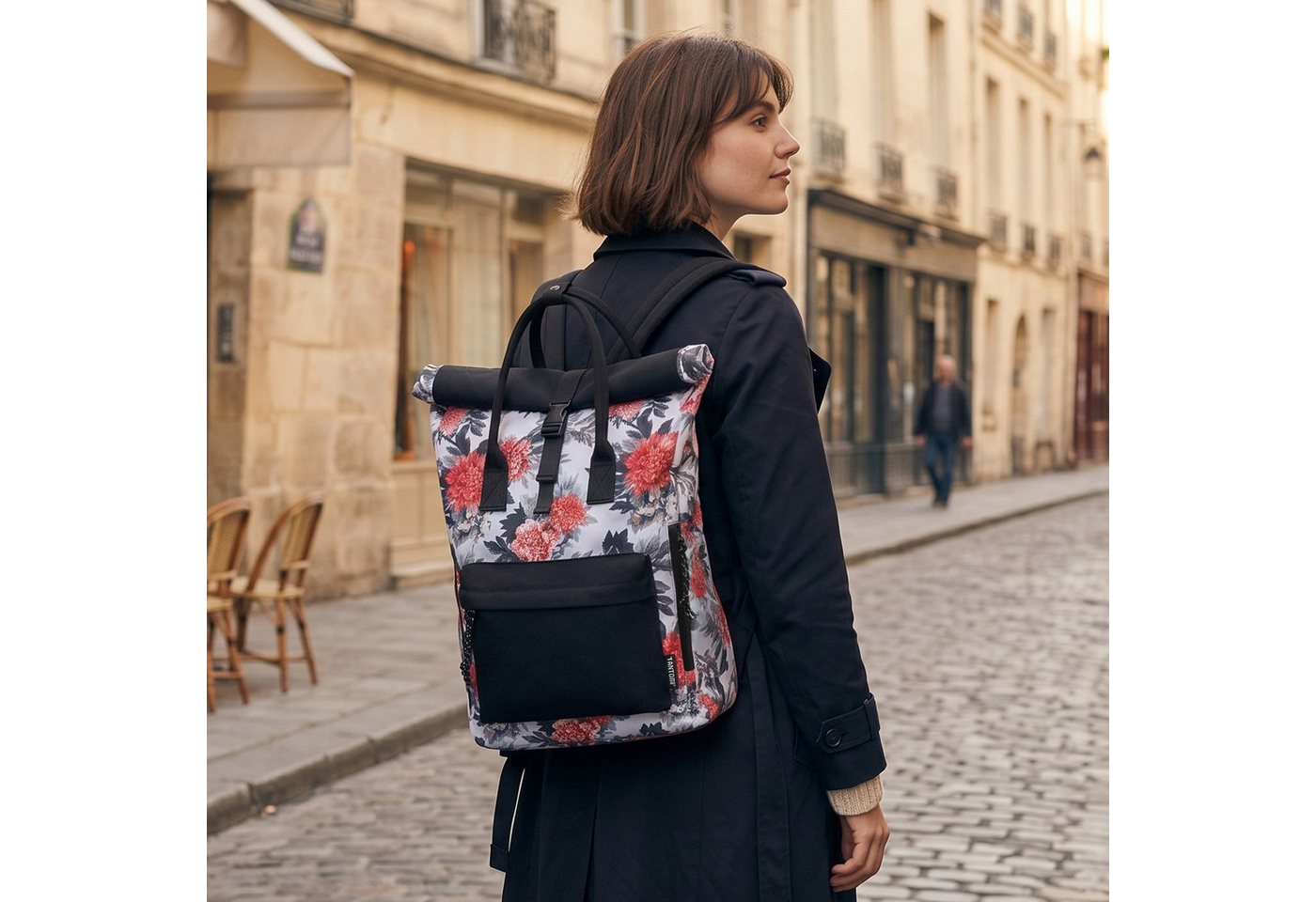 TANTOMI Cityrucksack Rucksack Damen Herren Tagesrucksack mit Laptopfach, Modern Rolltop Rucksack Daypack, Wasserabweisend Bild 2