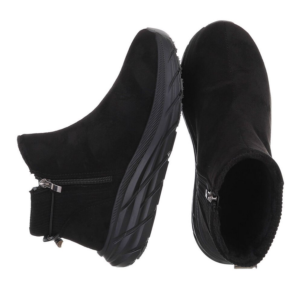 Ital-Design Damen Slip-on Boot mit Profilsohle Snowboots (92497469) Keilabsatz/Wedge Stiefeletten in Schwarz Bild 4