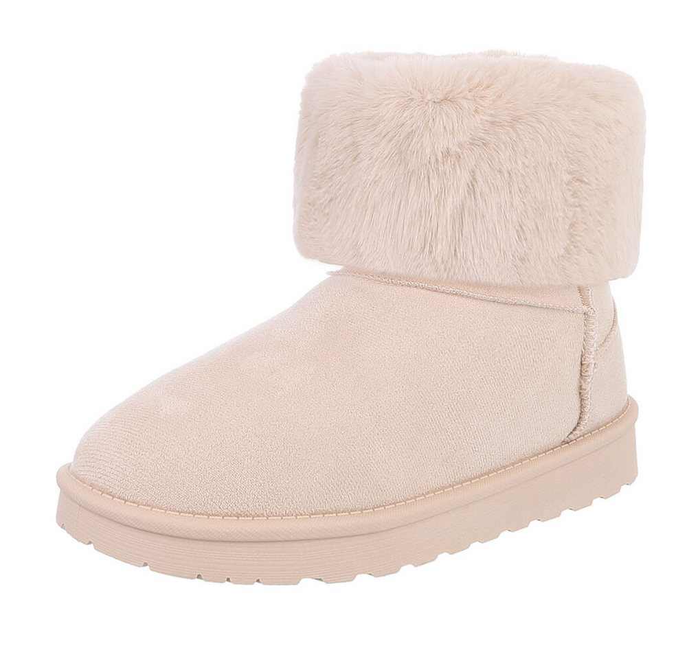 Ital-Design Damen Snowboots Freizeit Snowboots (88460421) Flach Flache Stiefeletten in Beige Bild 2