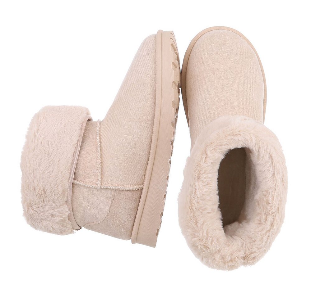 Ital-Design Damen Snowboots Freizeit Snowboots (88460421) Flach Flache Stiefeletten in Beige Bild 3